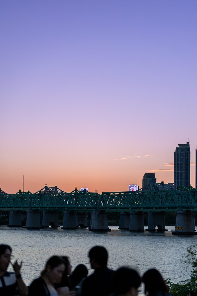 노들섬 한강대교 일몰 실루엣