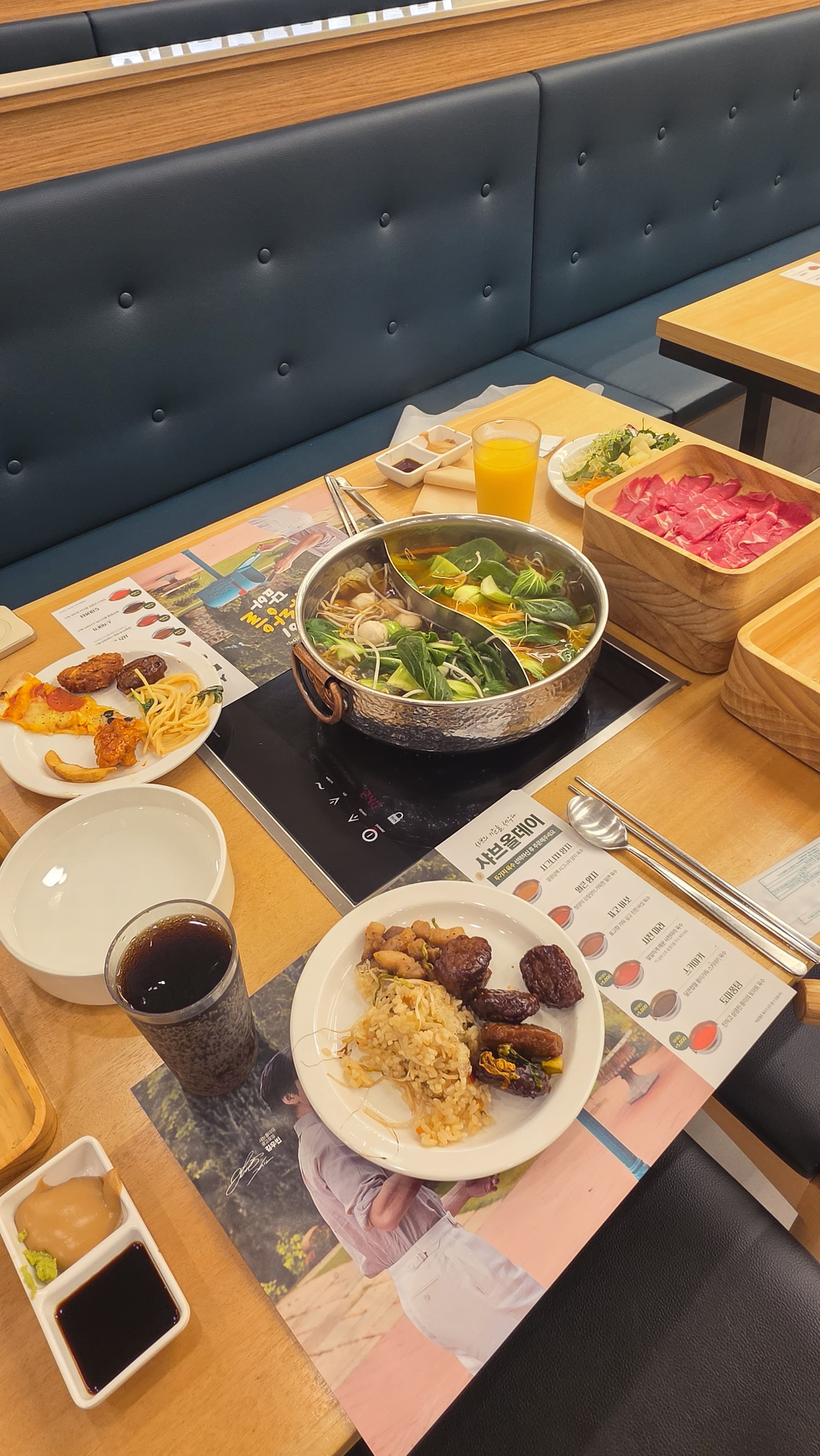샤브올데이 테이블 와이드 — 샤브 + 사이드 메뉴